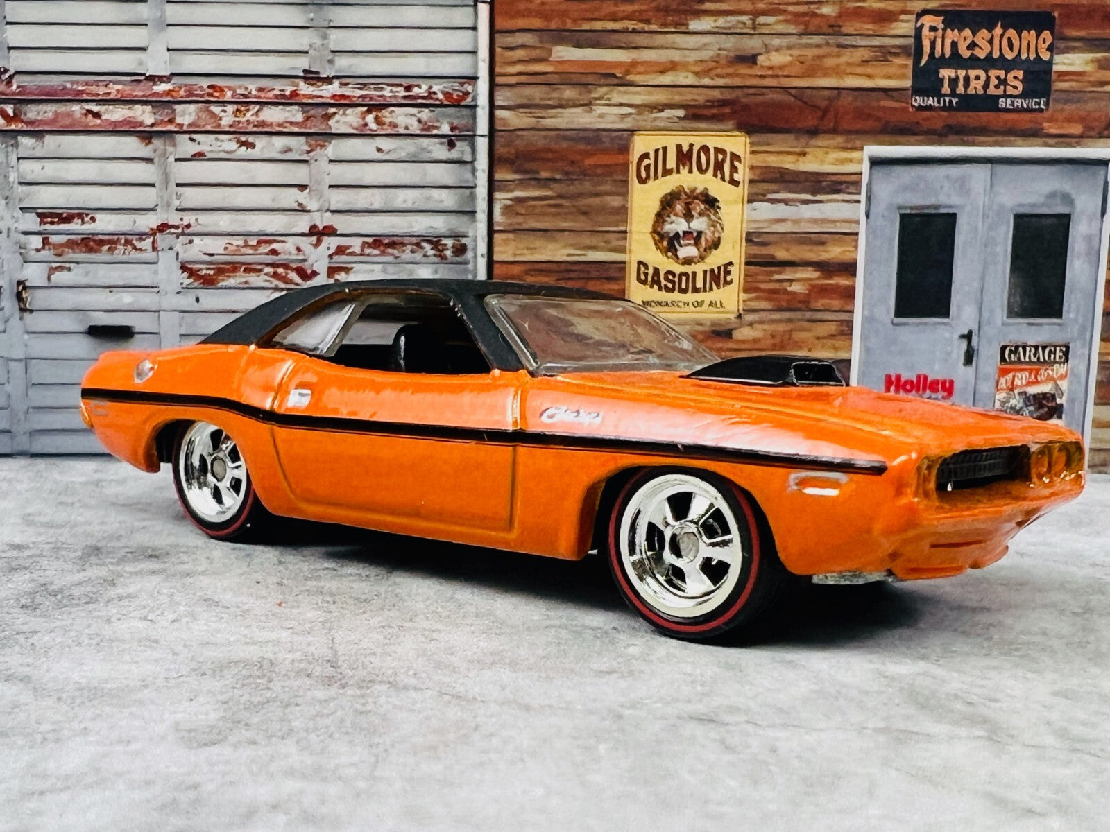 🇺🇸Hot Wheels Garage MOPAR ORANGE 70 DODGE HEMI CHALLENGER REAL RIDERS C21🇺🇸