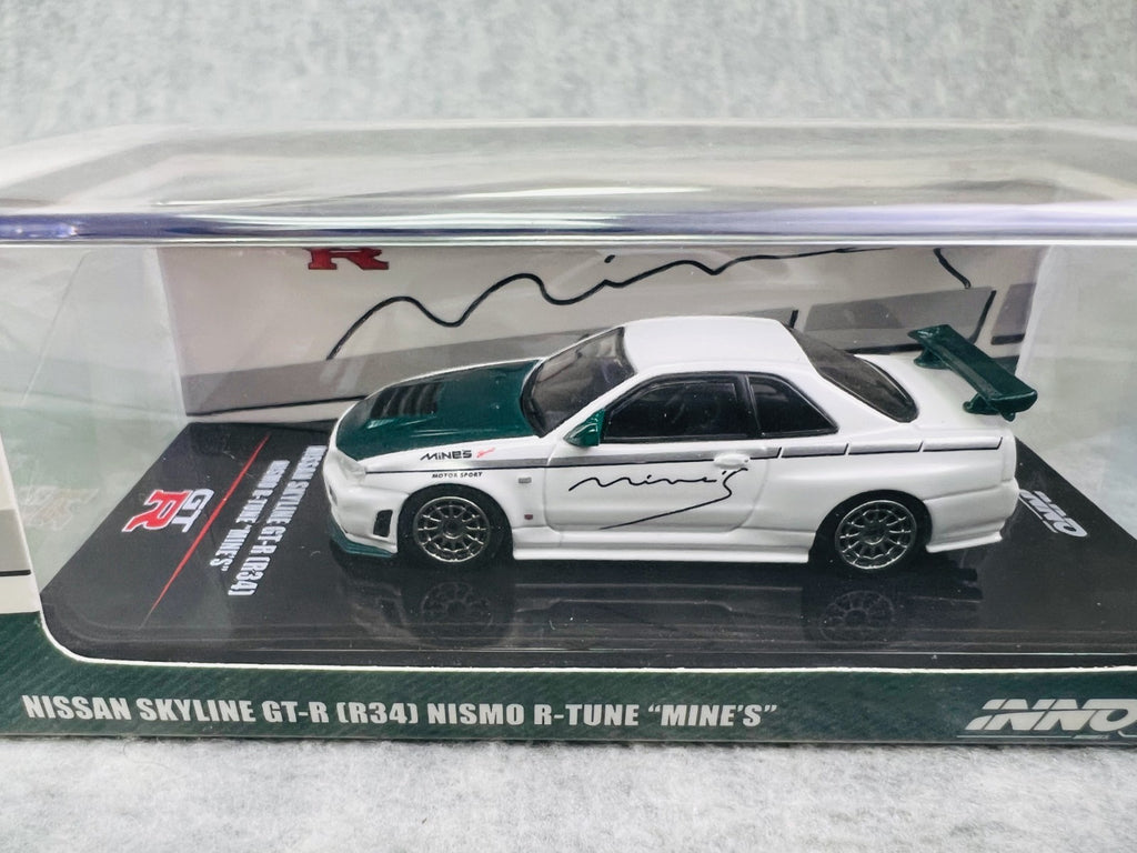 🎌🎌Inno 64 Nissan Skyline Gt-R R34 Nismo R-Tune 34 Mine'S With Green Carbon🎌🎌