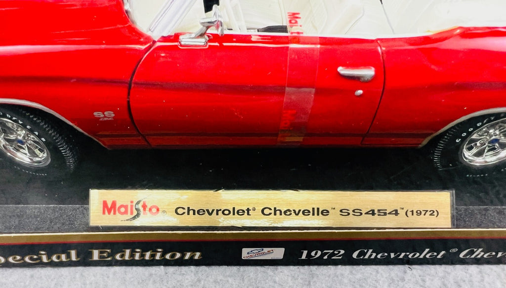 🇺🇸🇺🇸Maisto 1972 Chevrolet Chevelle SS454 Convertible Red 1/18🇺🇸🇺🇸