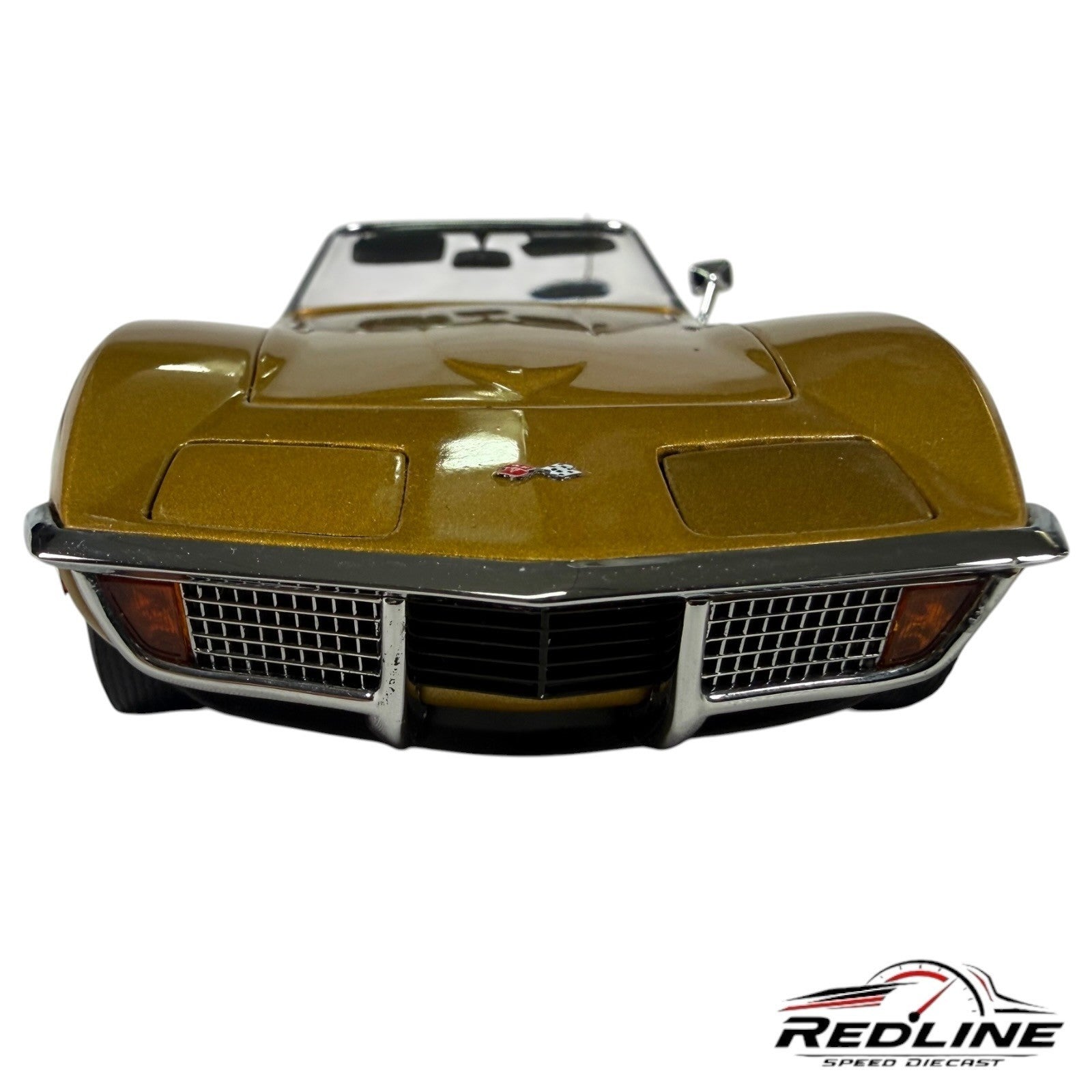 🦅🦅Danbury Mint 1972 Chevrolet Corvette Coupe Gold 1:24 C2🦅🦅