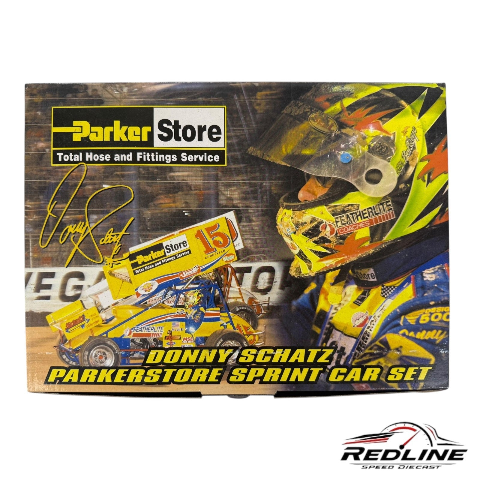 1:50 & 1:18 GMP 2002 DONNY SCHATZ/PARKERSTORE #15 DIECAST SPRINT CAR SET.