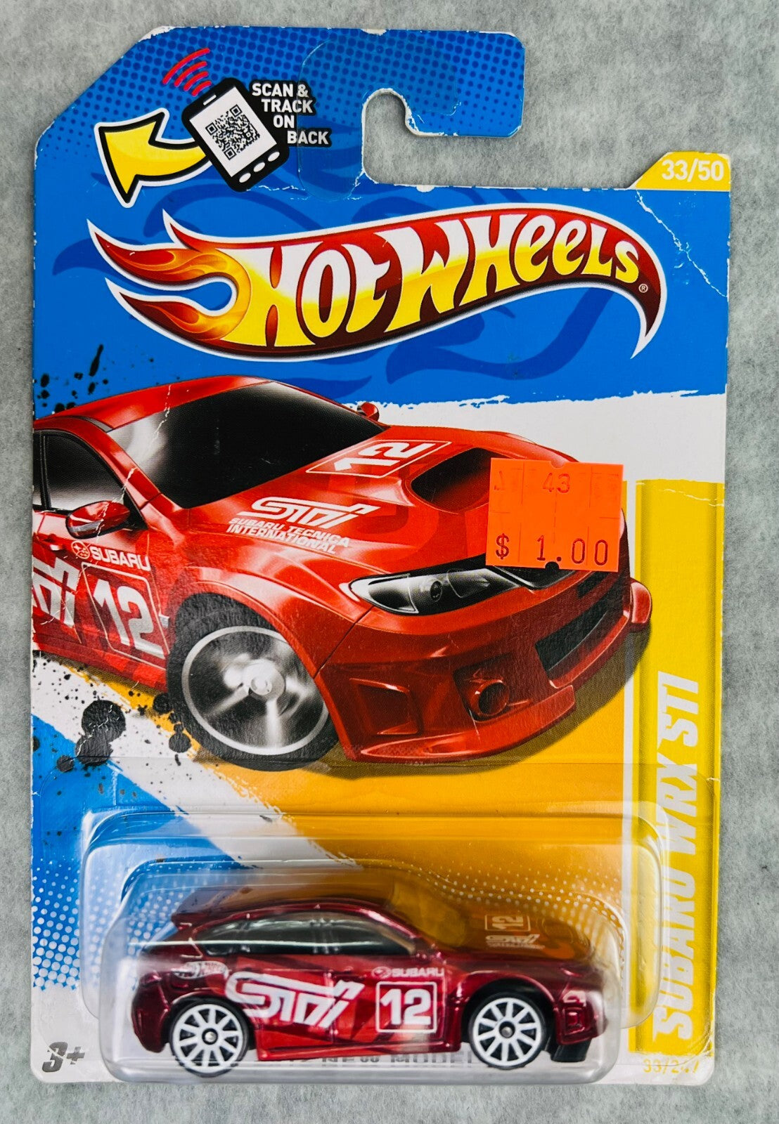 🏁🏁🏁Hot Wheels 2012 New Models Subaru WRX STI RED HW21🏁🏁🏁