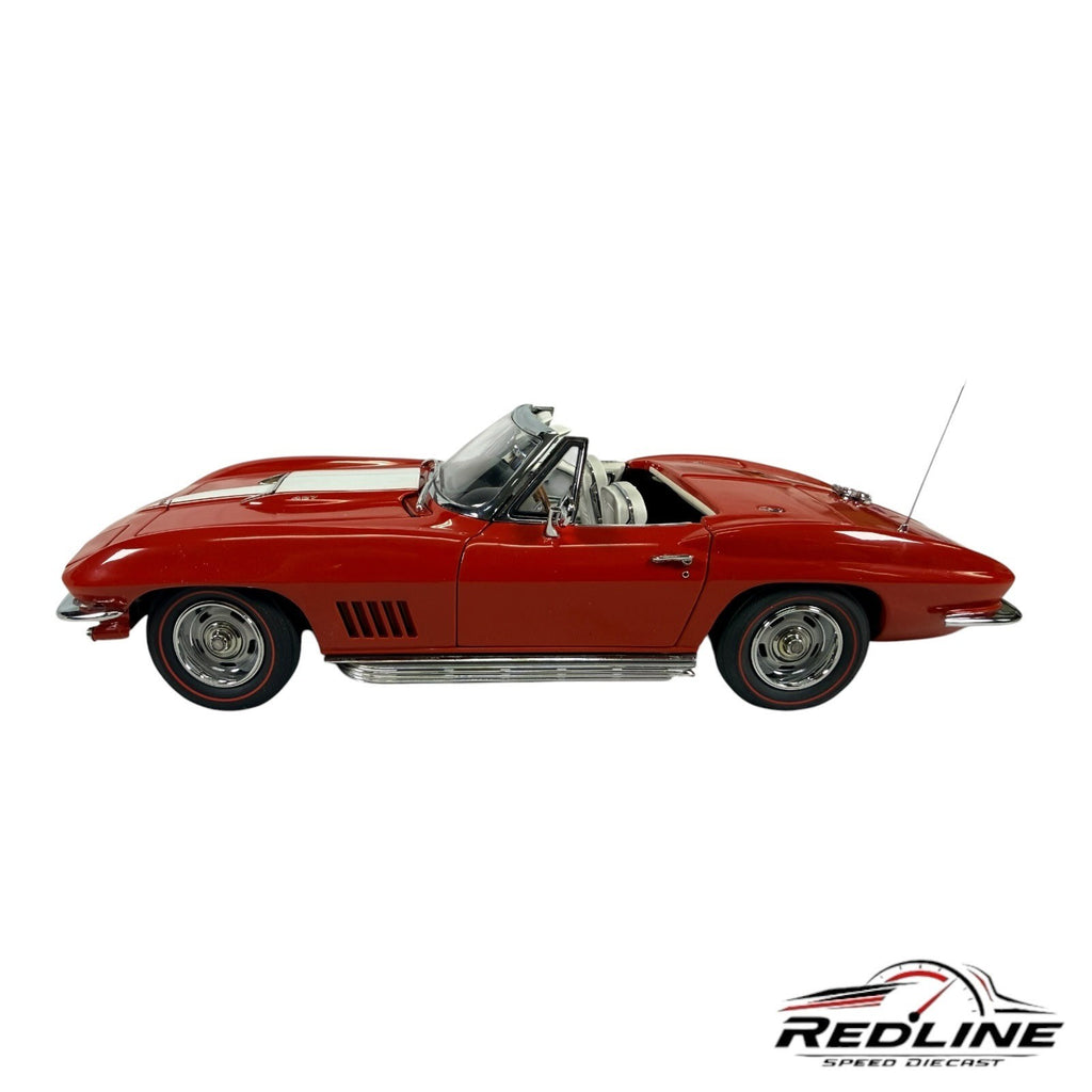 🇺🇸Danbury Mint 1967 Corvette Convertible Red & White 1:24 C2🇺🇸