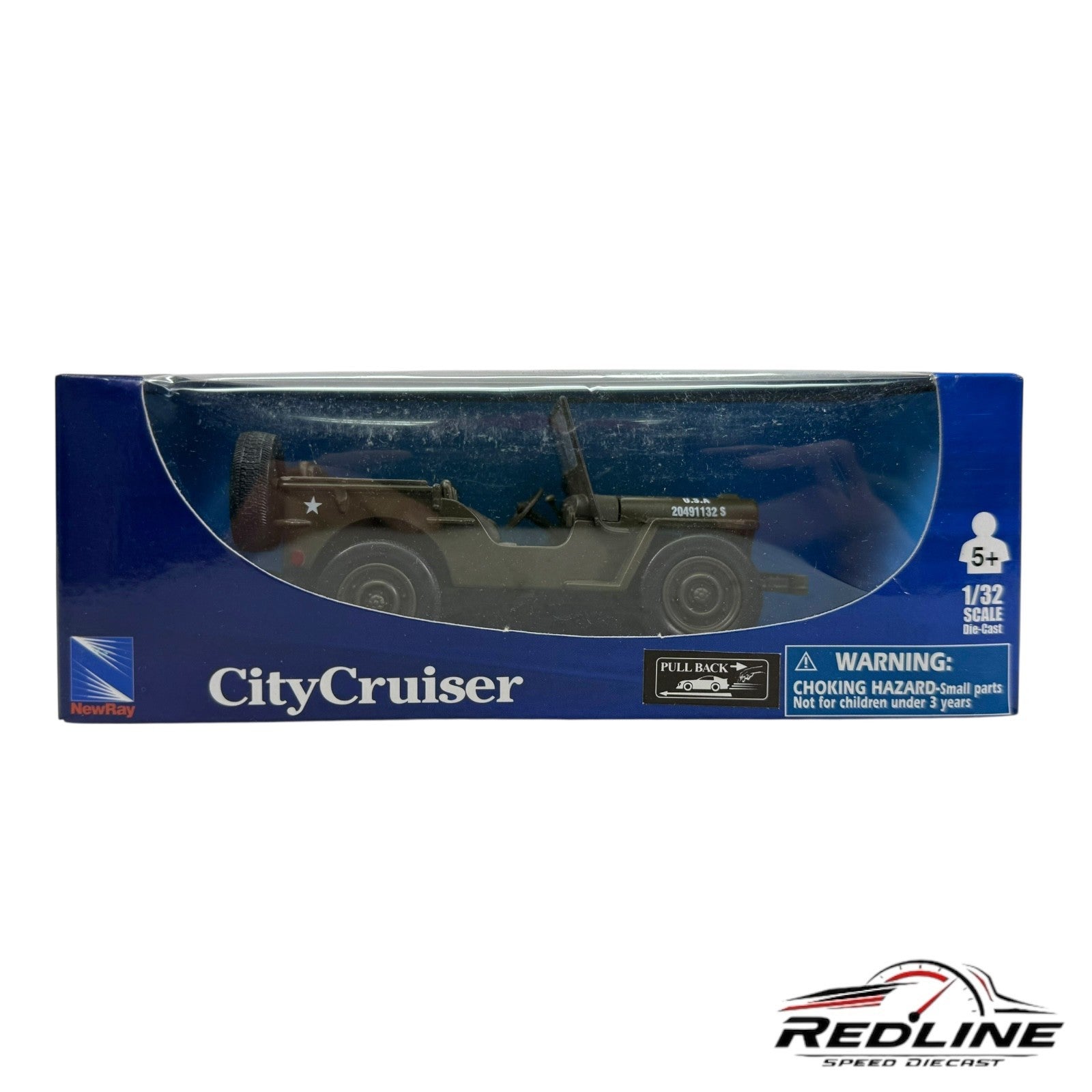 🪖🪖🪖 New Ray City Cruiser Jeep Willys Military 1:32 Scale A3🪖🪖🪖