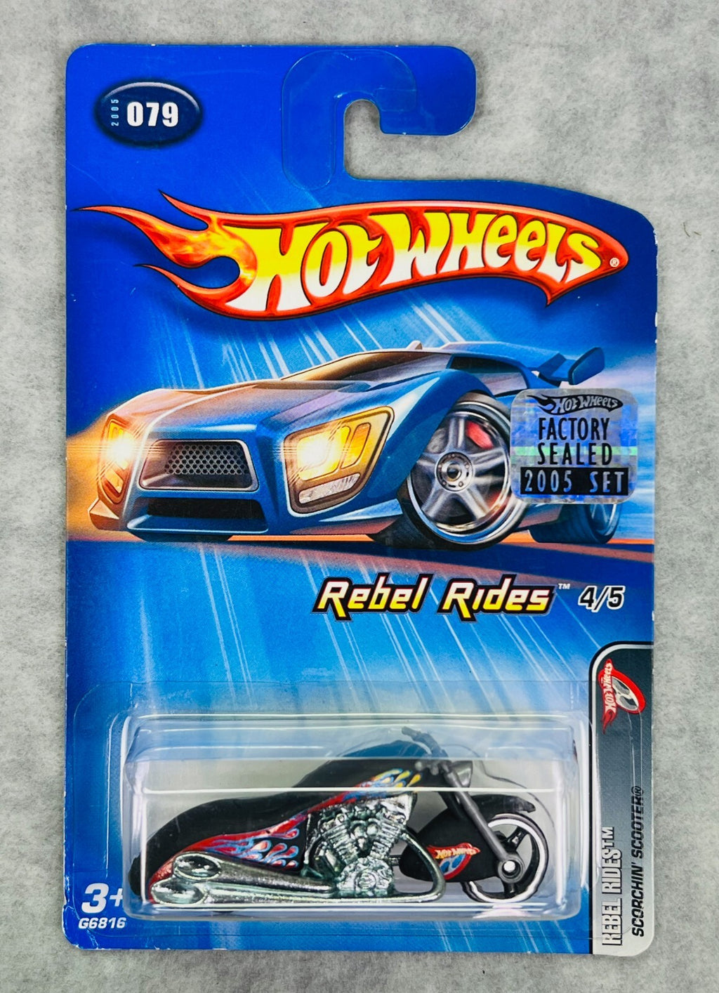 🔥🔥🔥 Hot Wheels Rebel Rides 079 Scorchin' Scooter FACTORY SEALED H22🔥🔥🔥