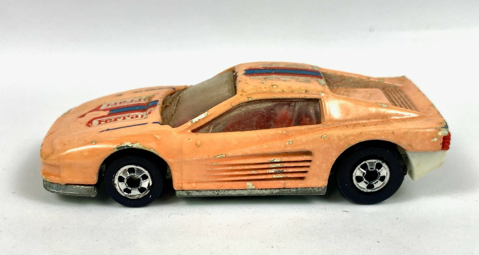 🔥Vintage Hot Wheels Ferrari Testarossa Peach Blackwalls Color Racer Changers🔥