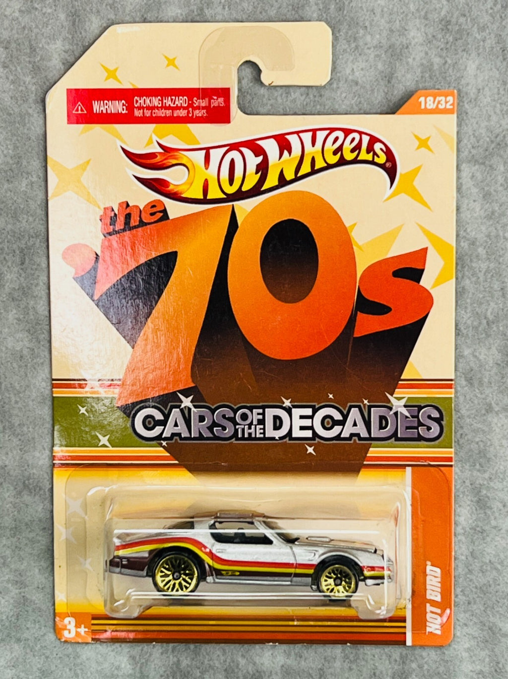 🇺🇸🇺🇸🇺🇸 Hot Wheels 70s Cars of the Decades HOT BIRD Silver  H23🇺🇸🇺🇸🇺🇸