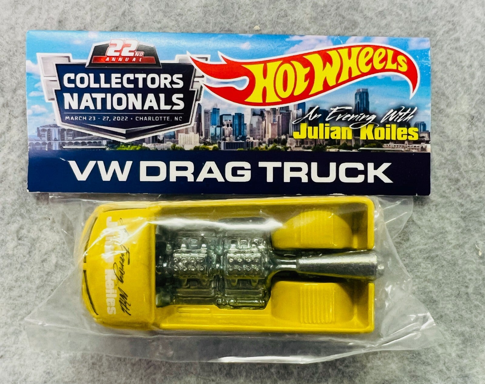 🇩🇪🇩🇪Hot Wheels 22nd Annual Collectors Nationals VW Drag Truck Yellow🇩🇪🇩🇪