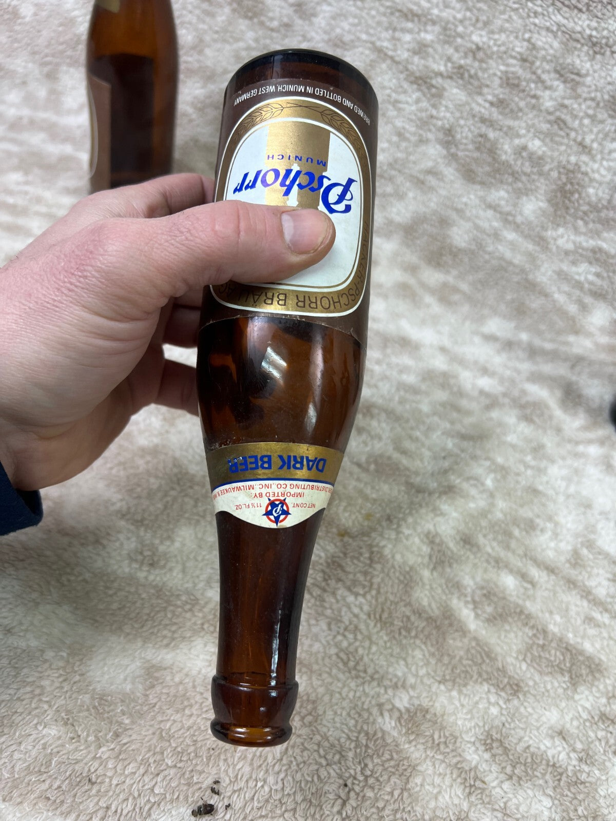 🍺🇧🇪 Vintage HACKER-PSCHORR Munich Dark Beer Bottle  Empty GERMANY 🇧🇪 🍺