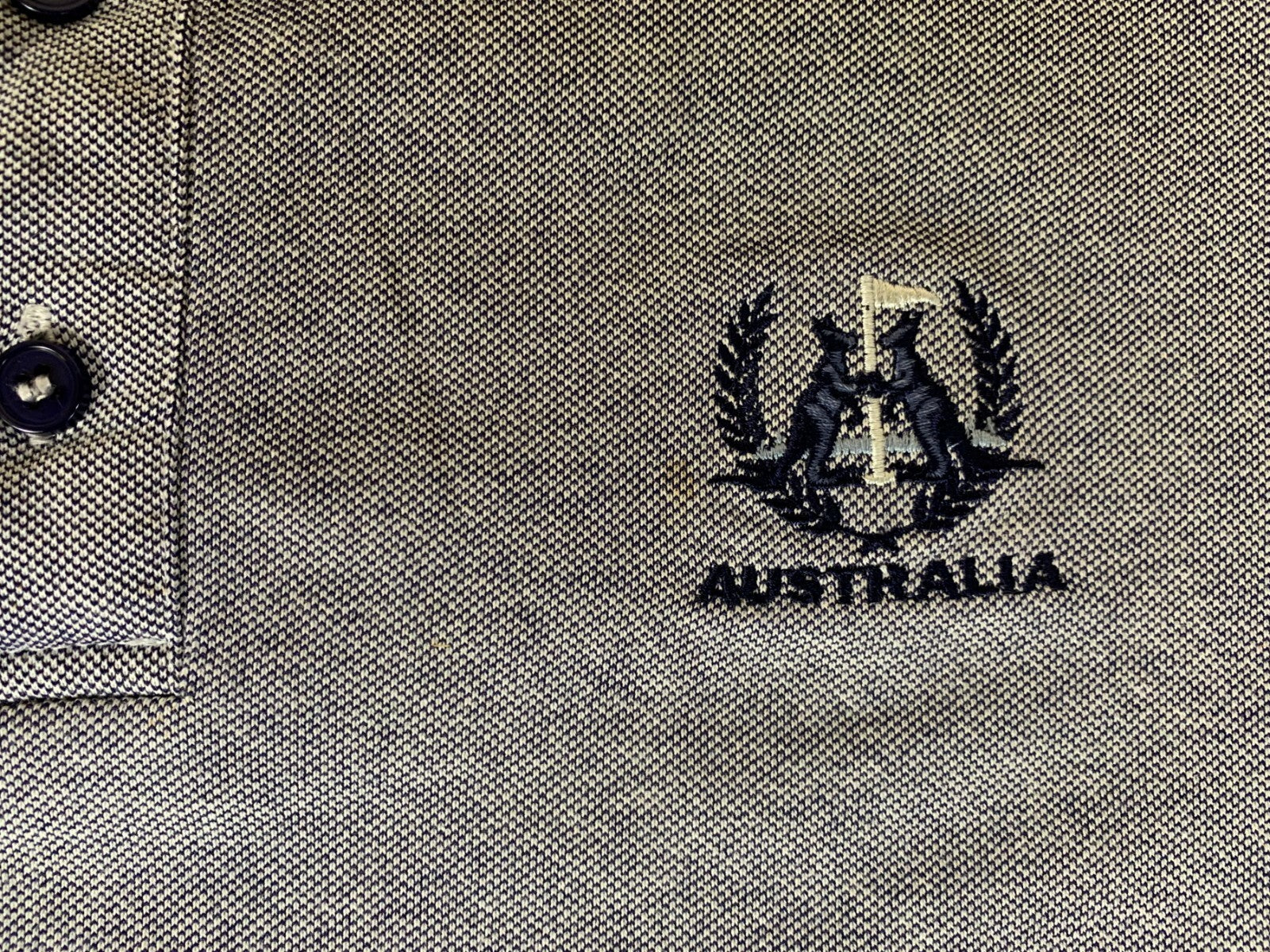 ***Sport Leisure Australia Golf Polo Mens XXL Blue/White Knit Pattern Kangaroo**