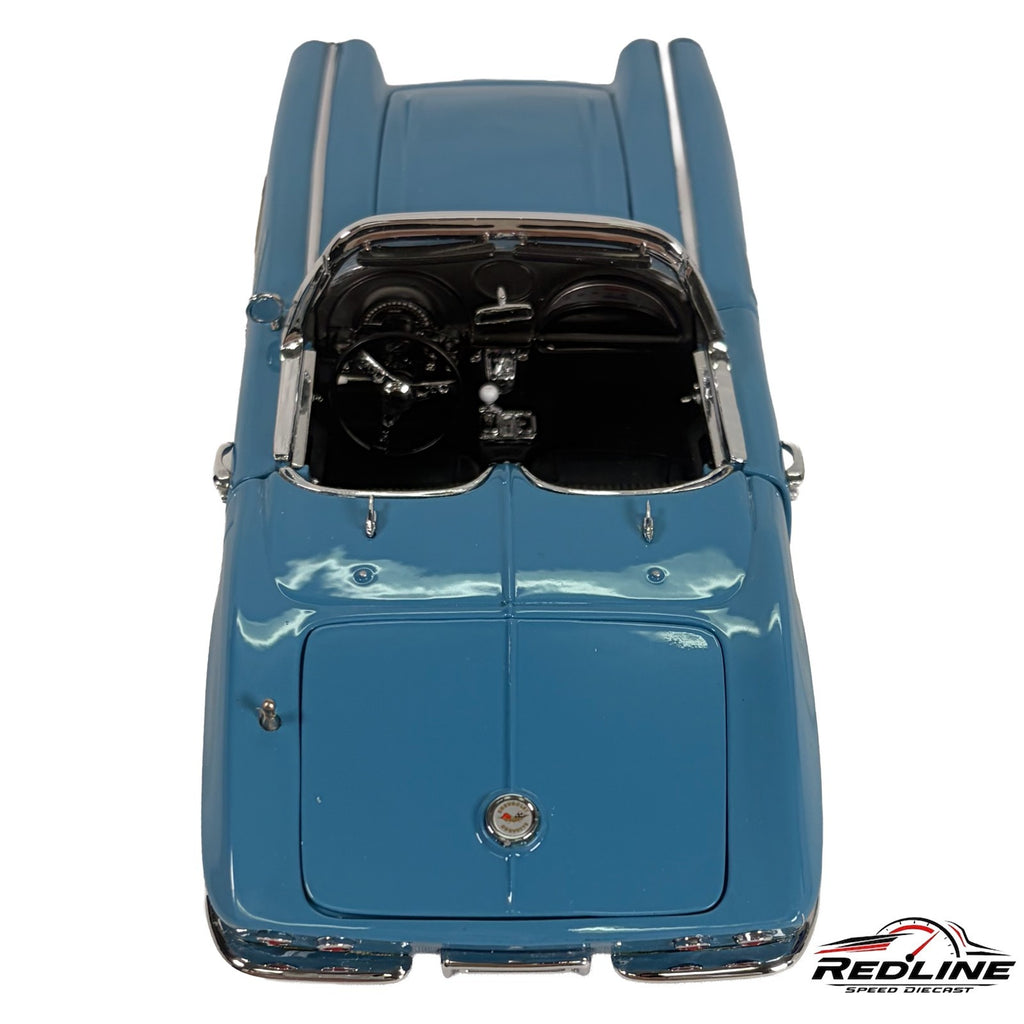 🇺🇸Danbury Mint Limited Edition 1961 Chevrolet Corvette Blue w/Box 1:24 C2🇺🇸