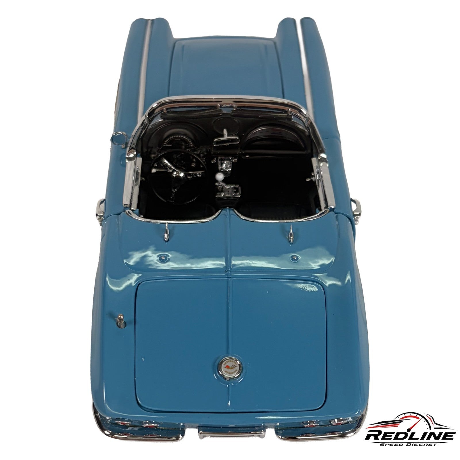 🇺🇸Danbury Mint Limited Edition 1961 Chevrolet Corvette Blue w/Box 1:24 C2🇺🇸