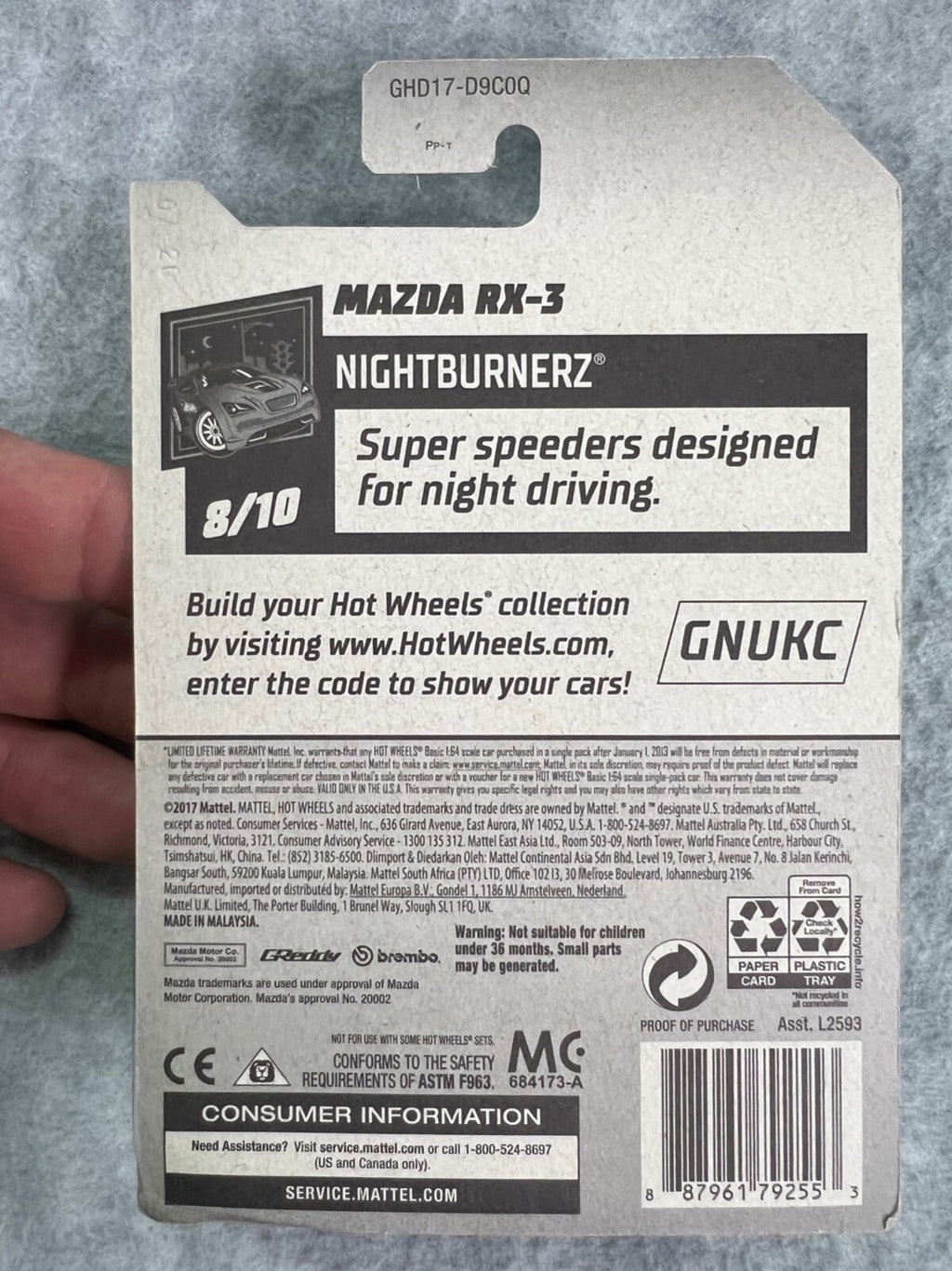 🔥🔥🔥Hot Wheels Nightburnerz 8/10 Mazda RX-3 Green GReddy HW24🔥🔥🔥