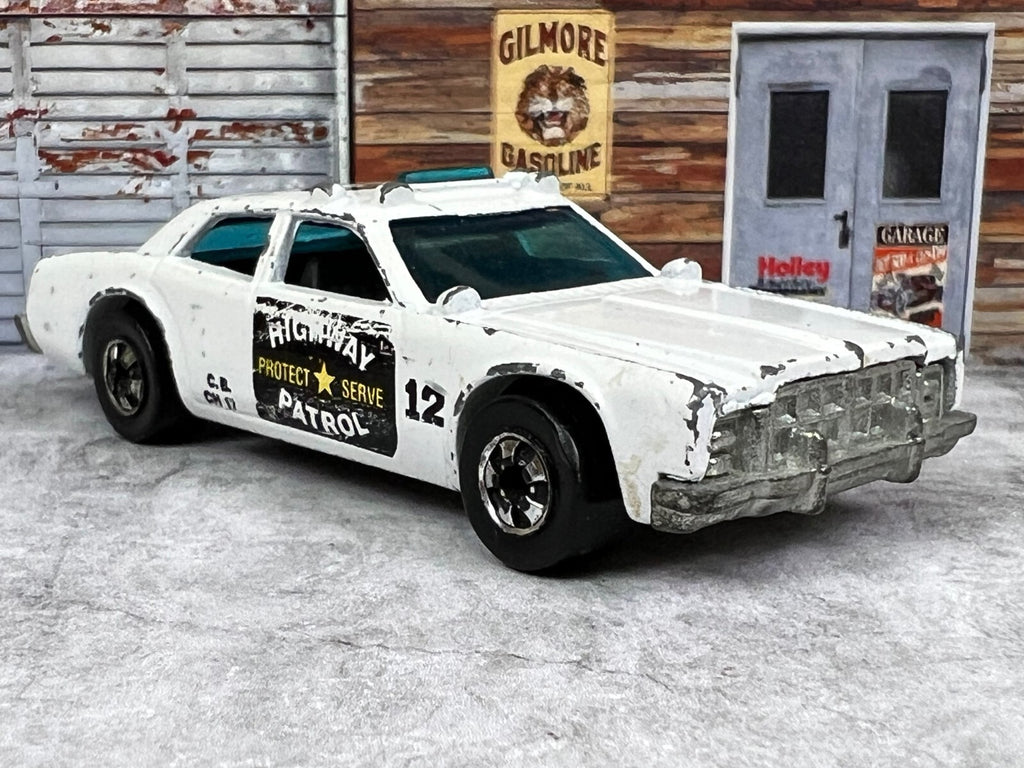 🚔🚔HOT WHEELS White 1977 Police Car Number 12 Highway Patrol C1🚔🚔