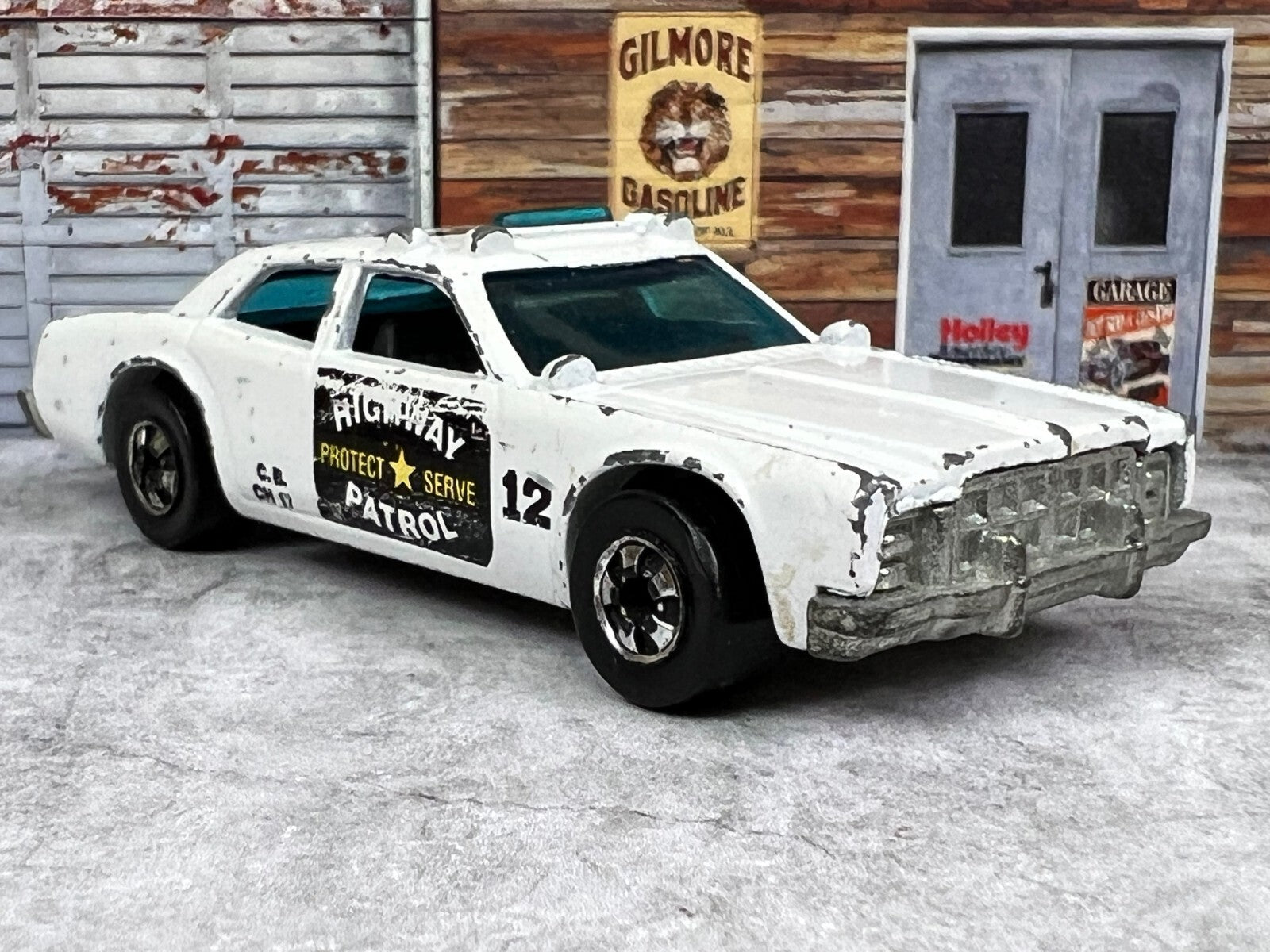 🚔🚔HOT WHEELS White 1977 Police Car Number 12 Highway Patrol C1🚔🚔