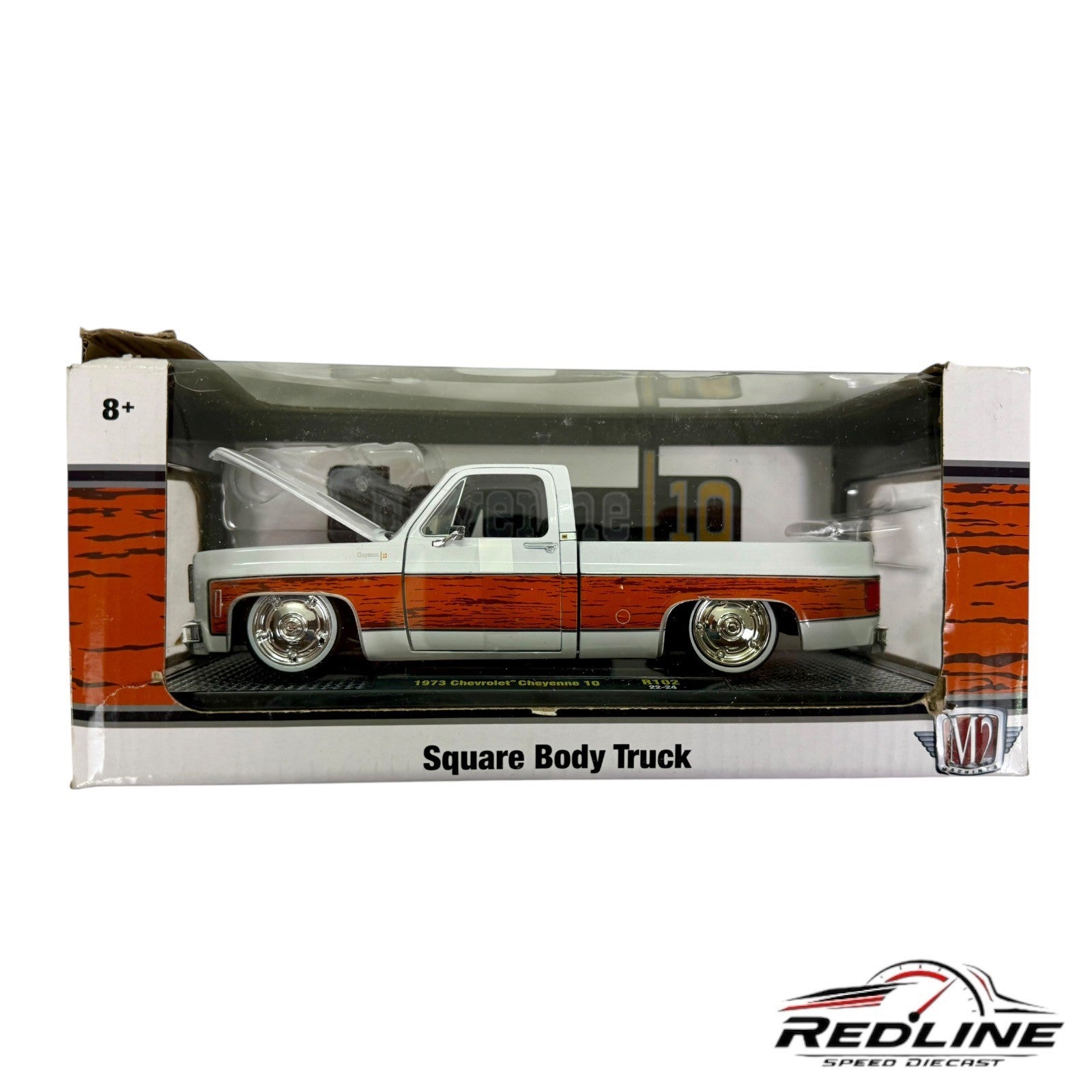 🇺🇸M2 Machines 1973 Chevrolet Cheyenne 10 Square Body Truck White R102 1:24🇺🇸