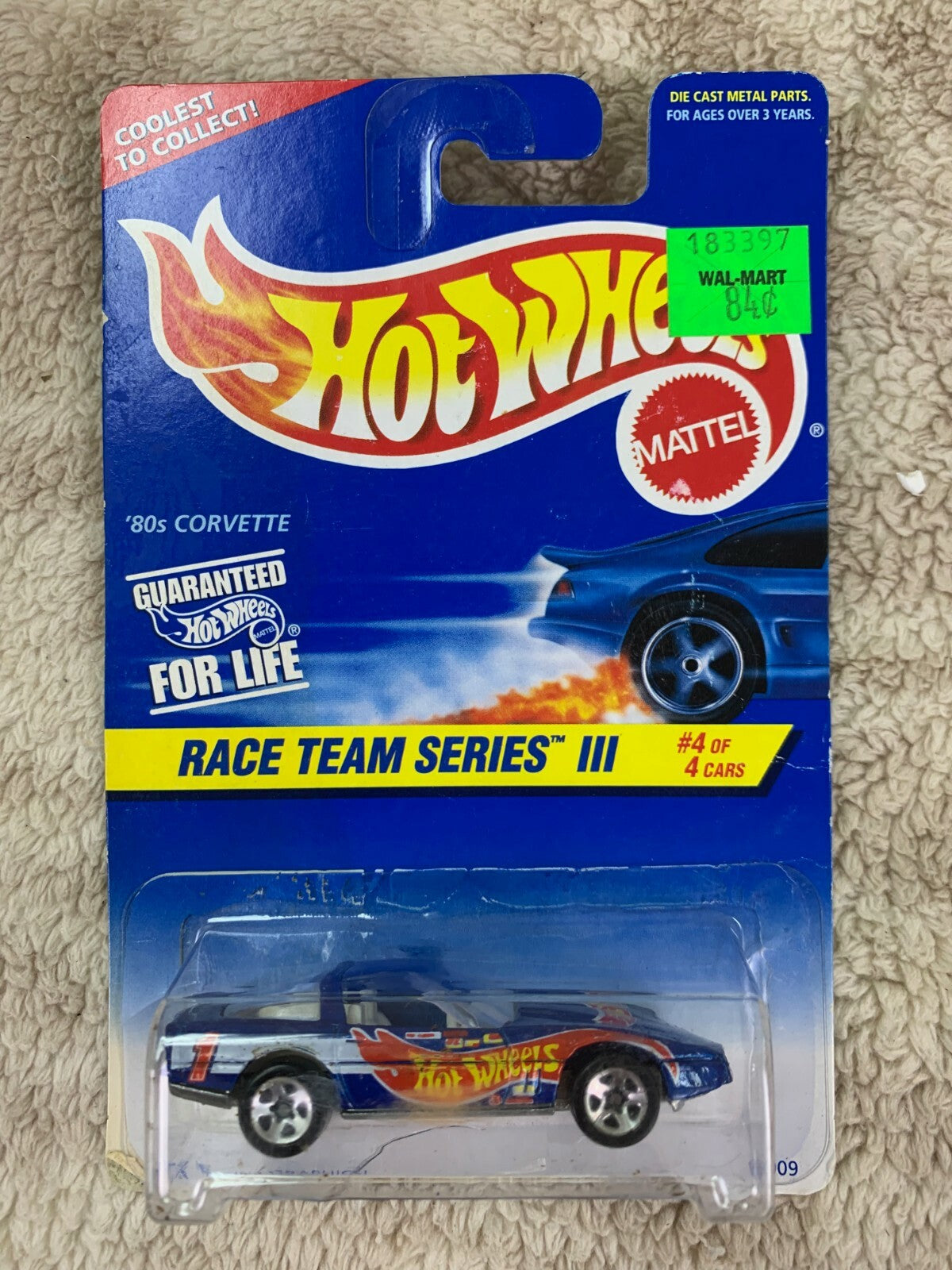 *Hot Wheels Race Team Series III 80s Corvette #4 of 4 Collector #536 1996 HWO3**