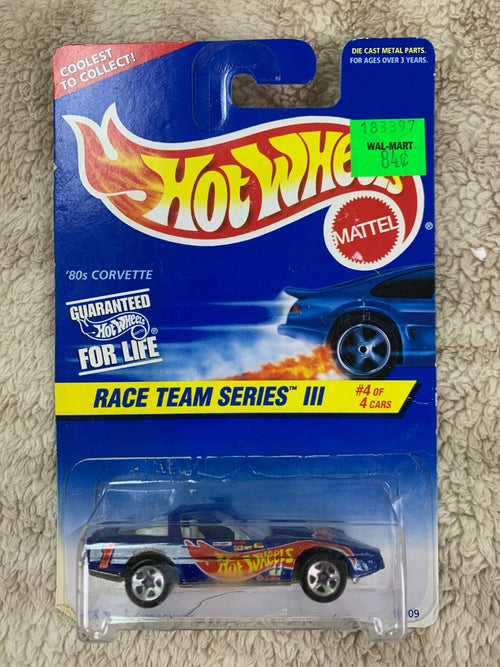 *Hot Wheels Race Team Series III 80s Corvette #4 of 4 Collector #536 1996 HWO3**