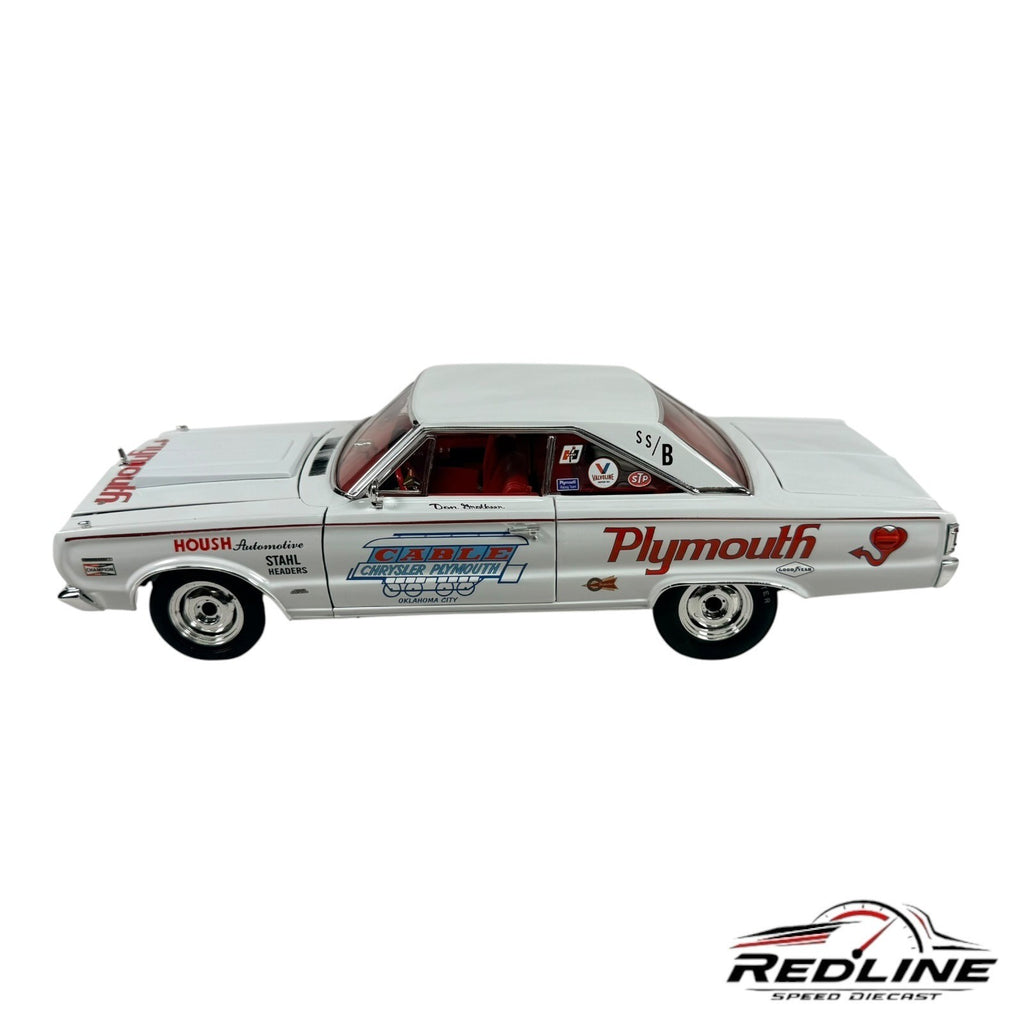 🦅🦅ACME 1967 Plymouth Belvedere II Super Stock WHITE  1:18 C1🦅🦅