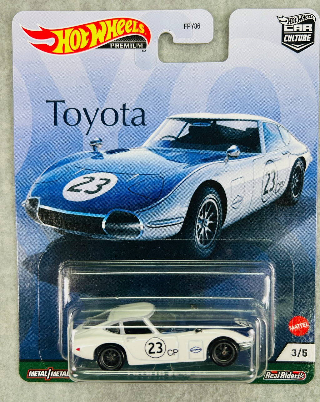 🎌🎌Hot Wheels Premium Car Culture Toyota 2000 GT  Real Riders Tires H32🎌🎌