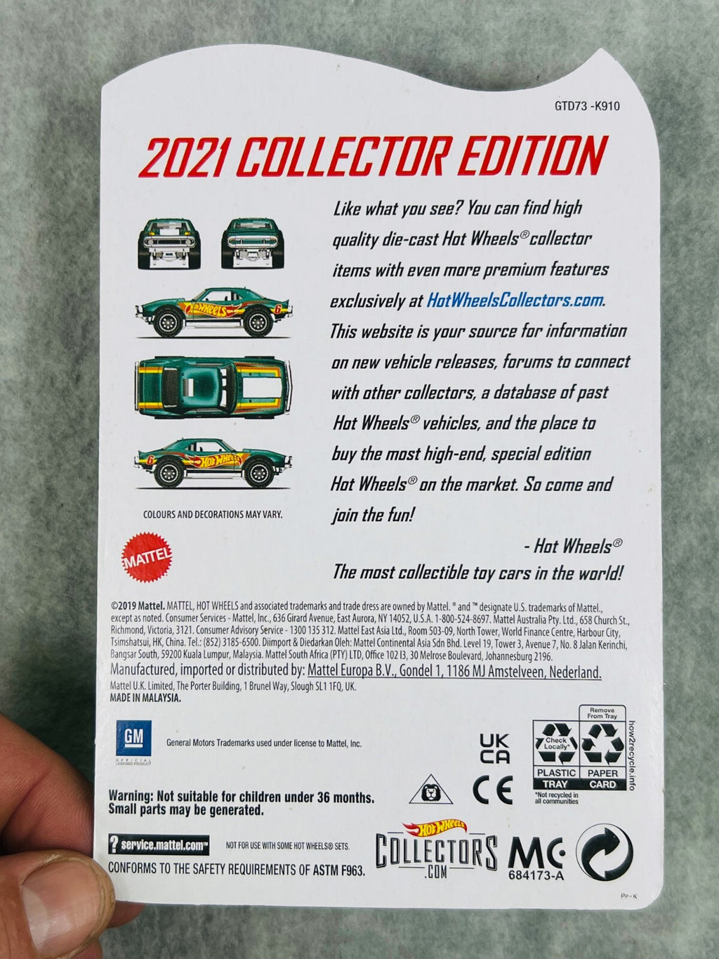 🔥Hot Wheels Collector Edition Mail-in '67 Off Road Camaro FACTORY SEALED H31🔥