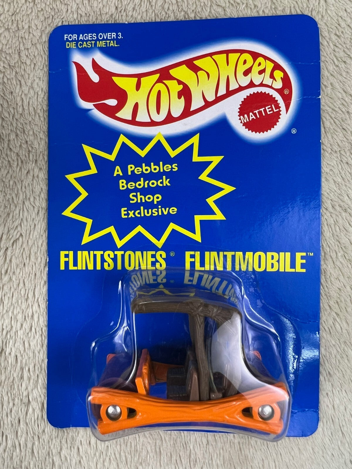 Hot Wheels Flintstones Flintmobile Color Changing Pebbles Bedrock Shop 1994 HW19