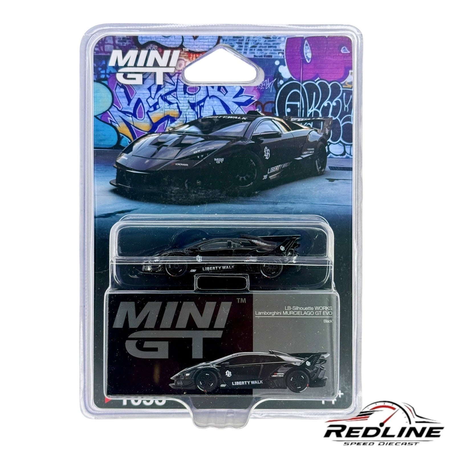 🎌Mini GT Lamborghini LB-Silhouette WORKS MURCIELAGO GT Evo Black H14🎌