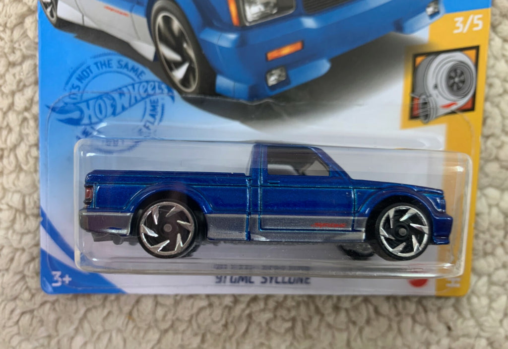 🇺🇸🇺🇸Hot Wheels '91 GMC Syclone HW TURBO 3/5 #92/250 BLUE & SILVER HW18🇺🇸