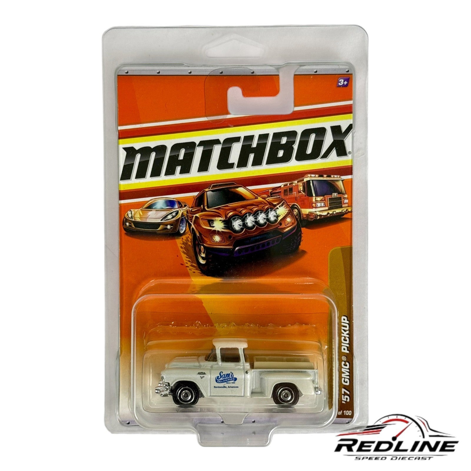 🦅Matchbox '57 GMC Pickup Construction Sam's Deliveries White H9🦅