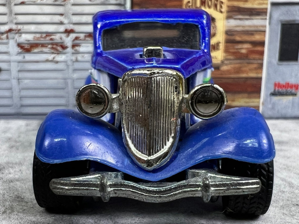 🔥🔥Hot Wheels 34 Pro Street Ford Coupe Cal Custom Blue Real Riders 1979 C1🔥🔥