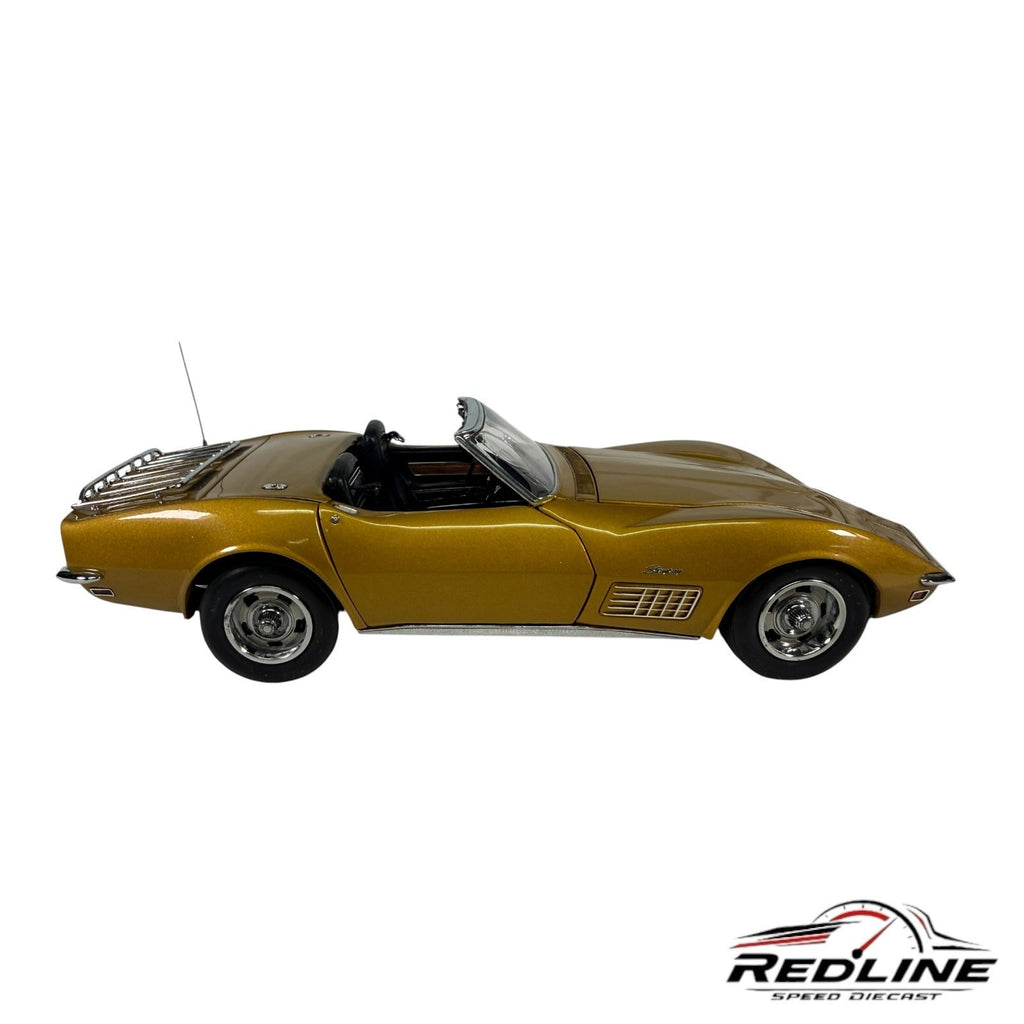 🦅🦅Danbury Mint 1972 Chevrolet Corvette Coupe Gold 1:24 D1🦅🦅