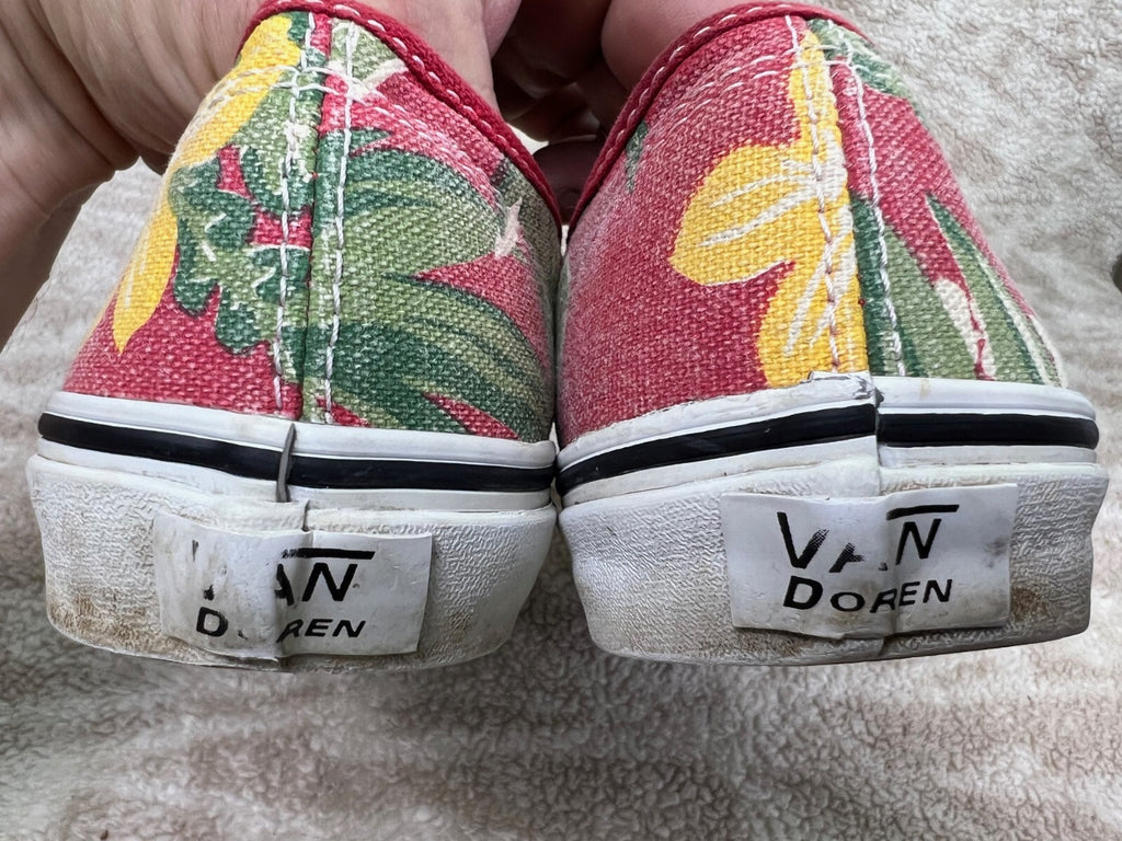 🔥🔥Vans Doren Red Hawaiian Floral Print Canvas Shoes Size Men 6.5 Women 8🔥🔥