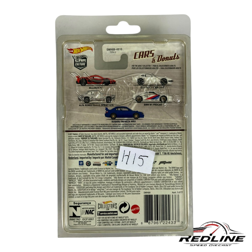 🇺🇸🇺🇸Hot Wheels Cars & Donuts Subaru Impreza WRX Blue H15🇺🇸🇺🇸