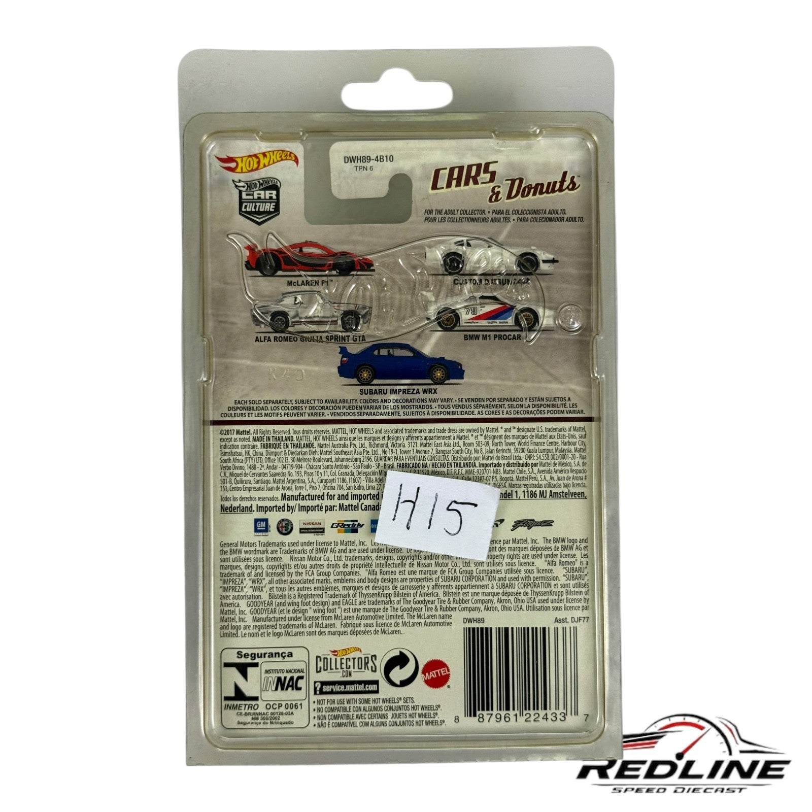 🇺🇸🇺🇸Hot Wheels Cars & Donuts Subaru Impreza WRX Blue H15🇺🇸🇺🇸