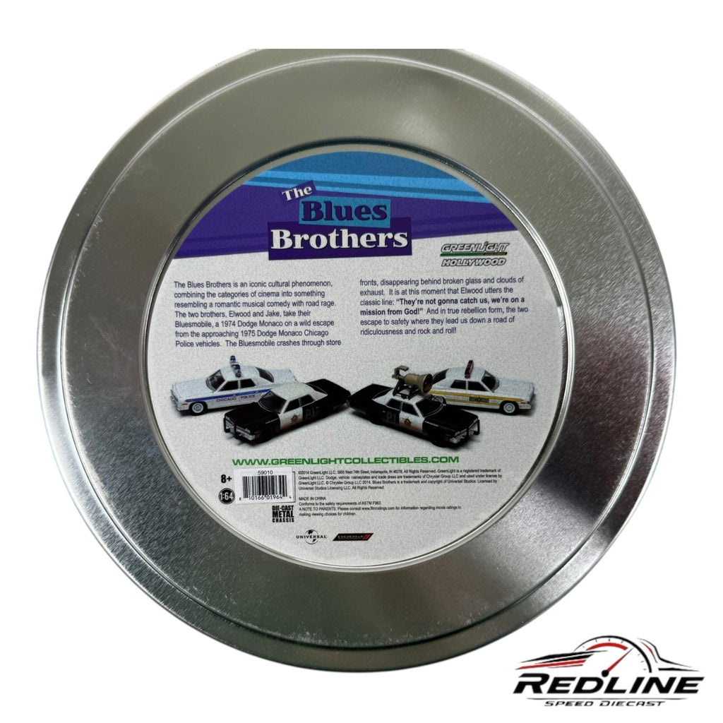 🔥🔥Greenlight BLUE BROTHERS 4-Car Collector Set Film Reel Case 1:64 A2🔥🔥