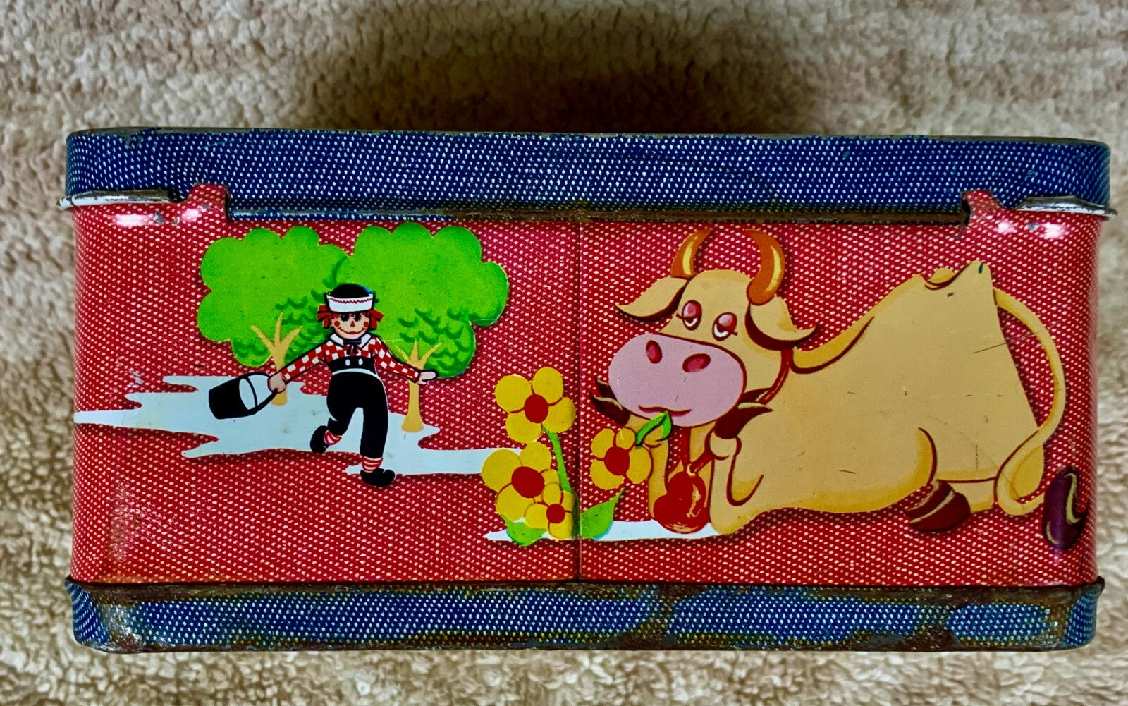 ******Rare Vintage Aladdin Raggedy Ann and Andy Metal Lunchbox  Rare 1973 ******
