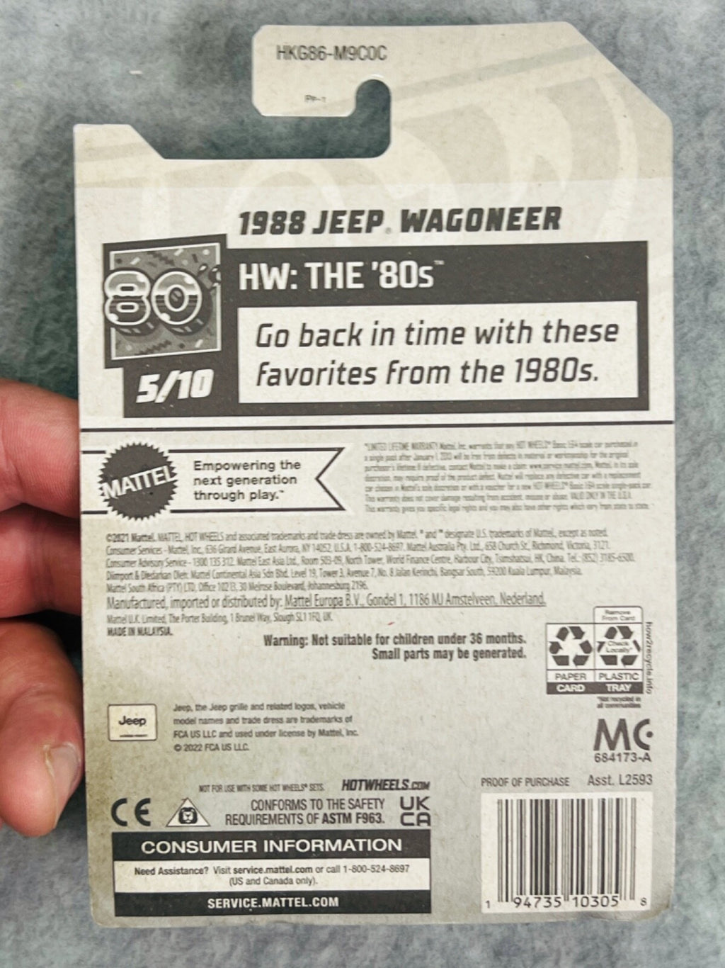 🇺🇸🇺🇸Hot Wheels HW The '80's 1988 Jeep Wagoneer Black/Grey H27🇺🇸🇺🇸