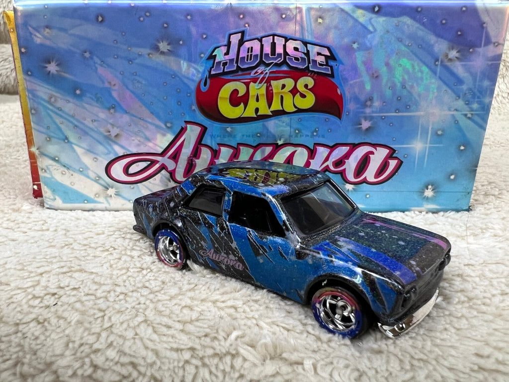 🔥Hotwheels HOUSE OF CARS CUSTOM 71 Datsun 510 Aurora 9 of 10 ULTRA RARE HW16🔥