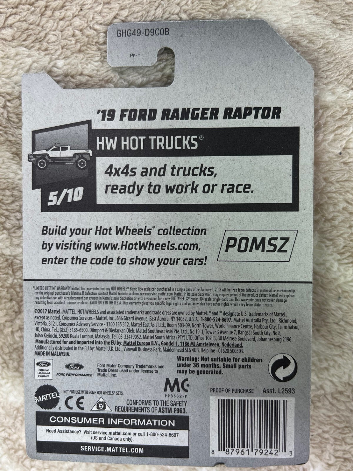 🔥🔥Hot Wheels Game Stop Exclusive HW Hot Trucks '19 Ford Ranger Raptor HW18🔥🔥