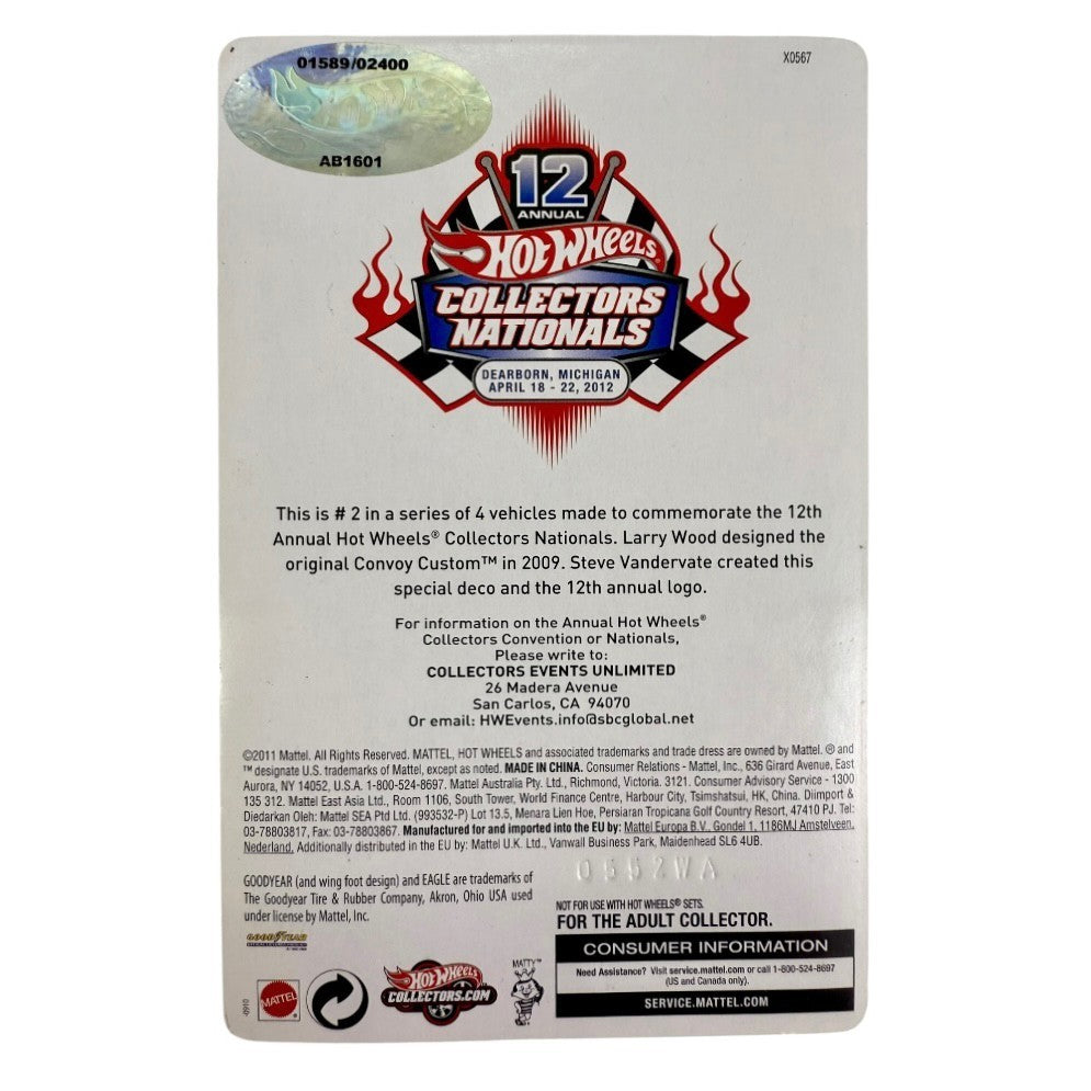 🇺🇸Hot Wheels 12th Annual Collectors Nationals Convoy Custom 1589/2400 H28🇺🇸
