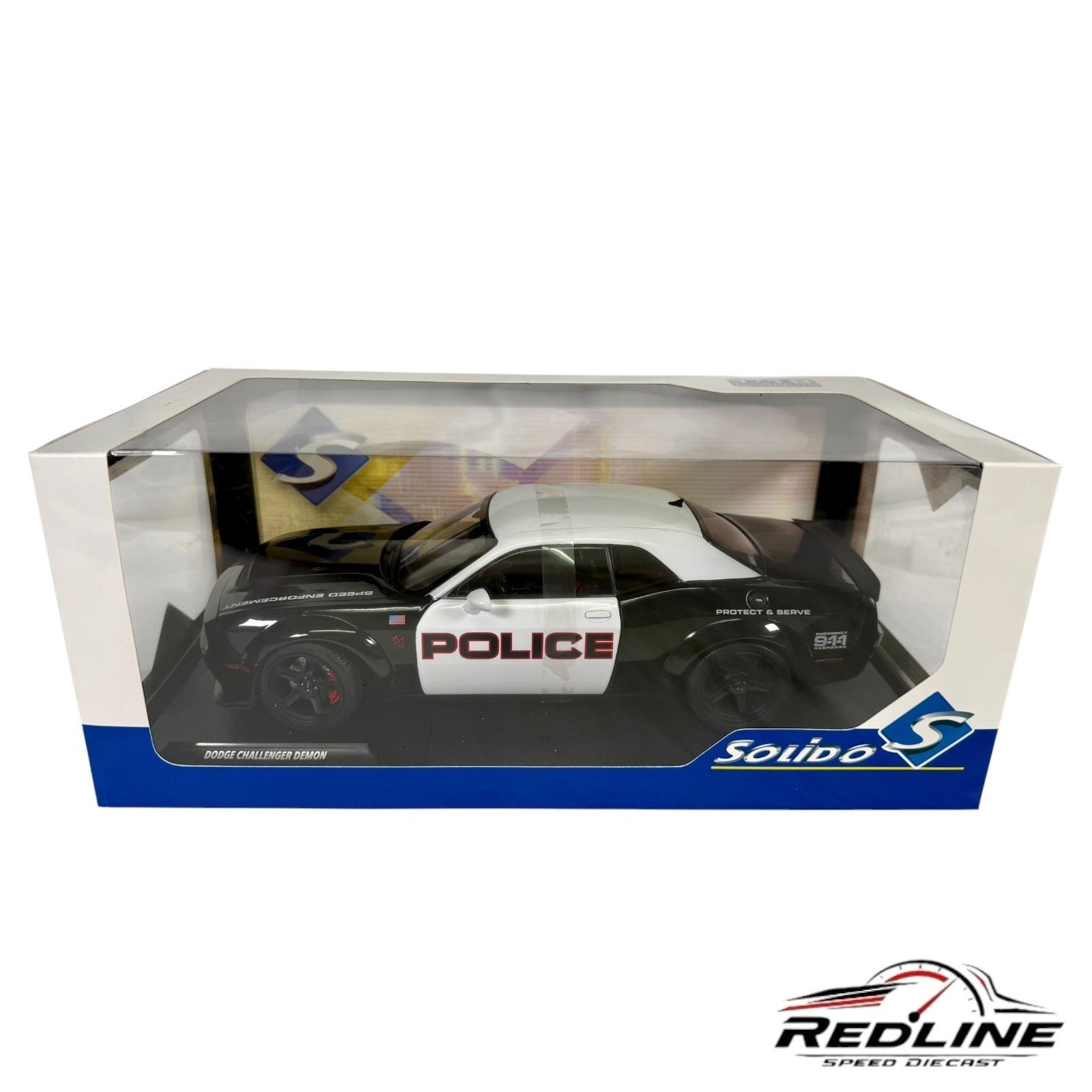 🇺🇸Solido Dodge Challenger Demon Highway Police 1:18 B3🇺🇸