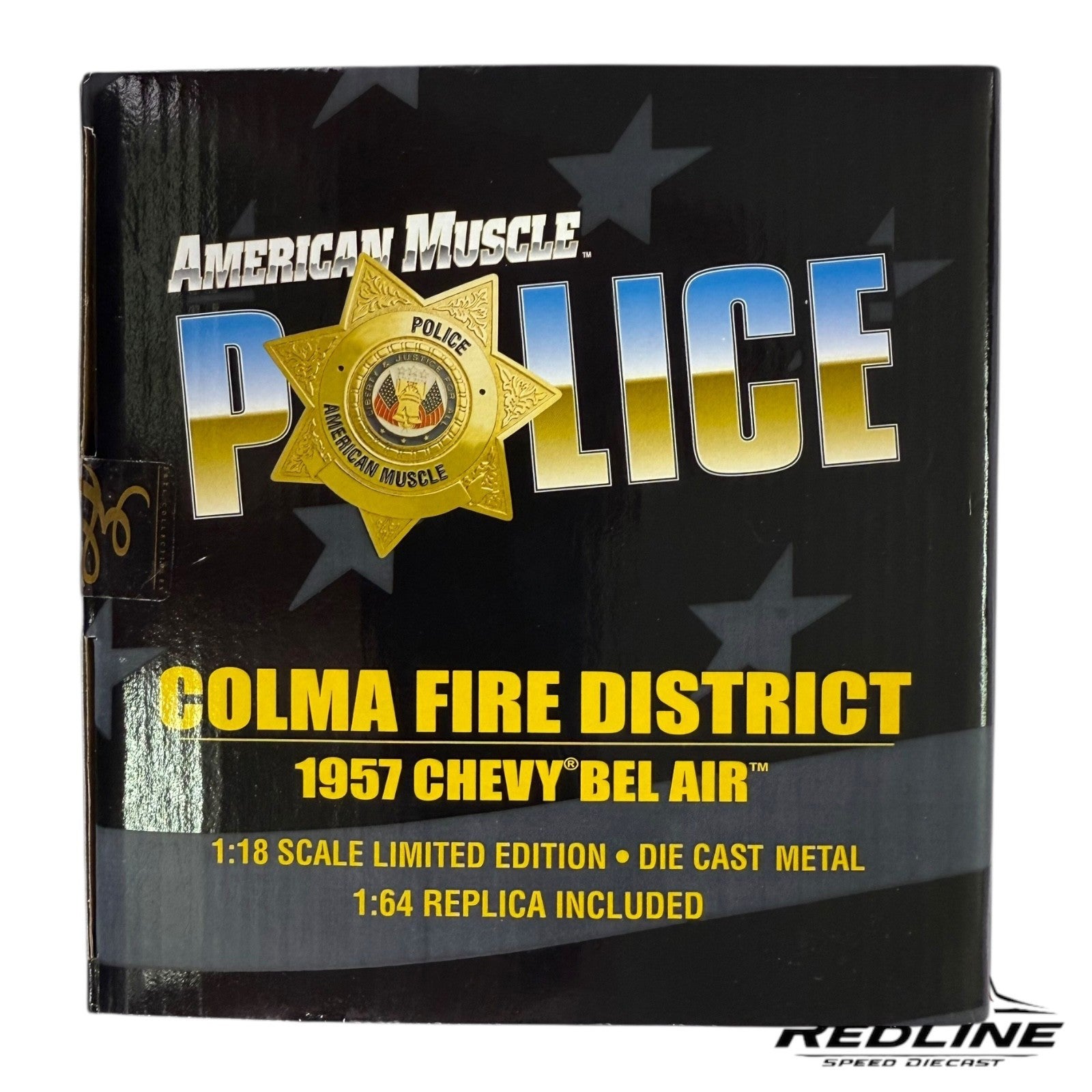 🔥🔥American Muscle Police Colma Fire District 1957 Chevy Bel Air 1:18 C3🔥🔥