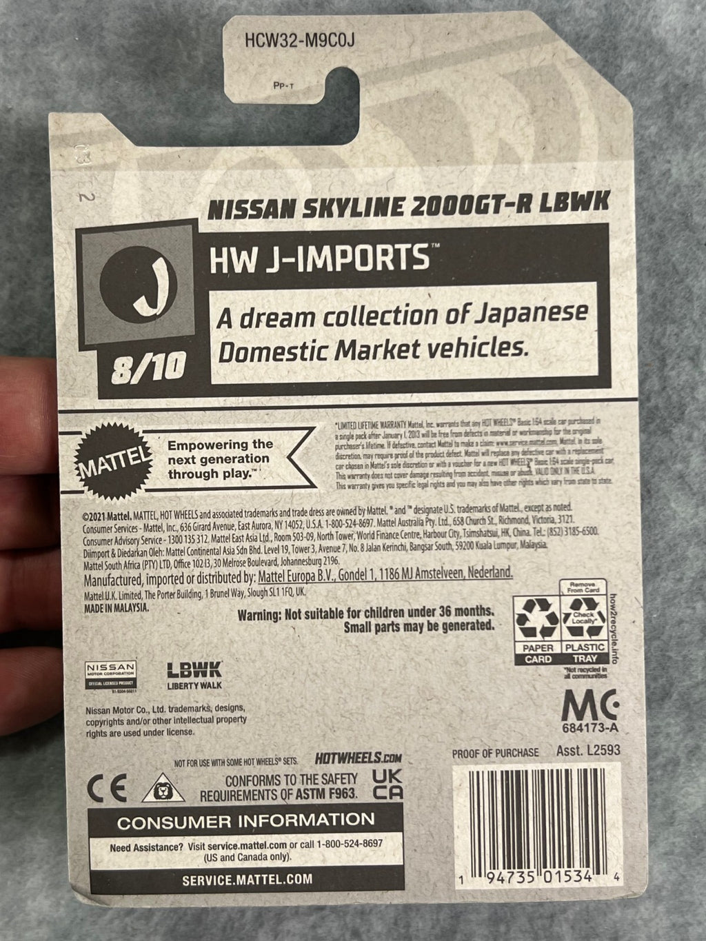 🎌🎌🎌Hot Wheels Nissan Skyline 2000GT-R LBWK 8/10 J-Imports H25🎌🎌🎌