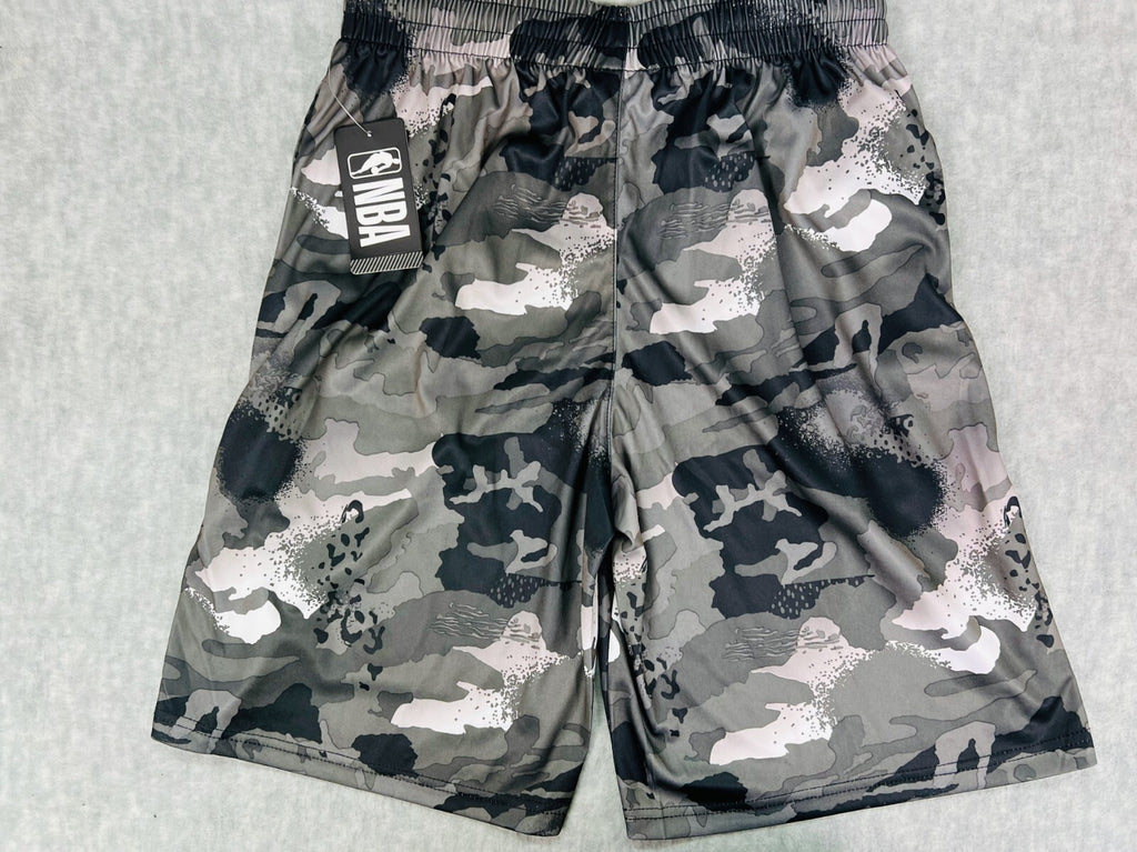 NBA Camouflage Shorts Size Medium (32-34” Waist) Camo Gray Drawstring Shorts