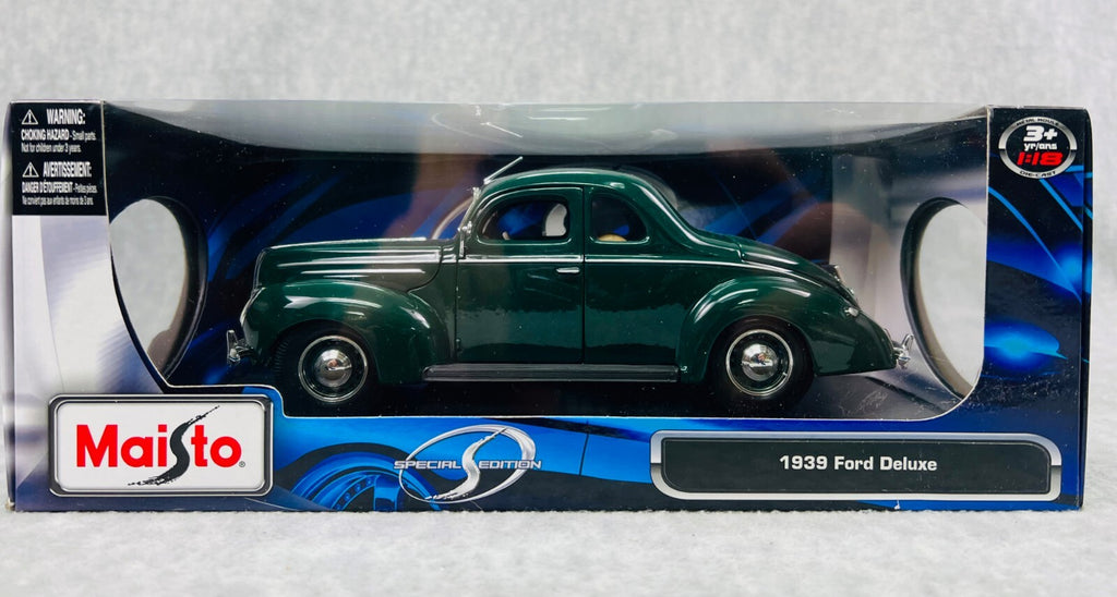 🇺🇸Maisto Special Edition 1:18 Diecast 1939 Ford Deluxe Coupe Dark Green🇺🇸