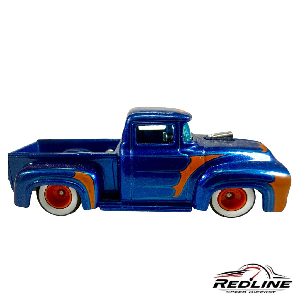 🇺🇸🇺🇸Hot Wheels CUSTOM '56 FORD TRUCK Wayne's Garage Blue H17 LOOSE🇺🇸🇺🇸