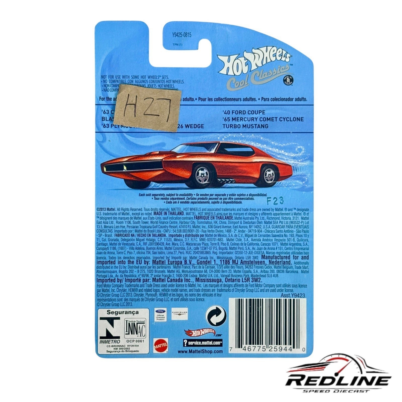 🇺🇸Hot Wheels 2013 Cool Classics #2 Blastous Moto Red H27🇺🇸