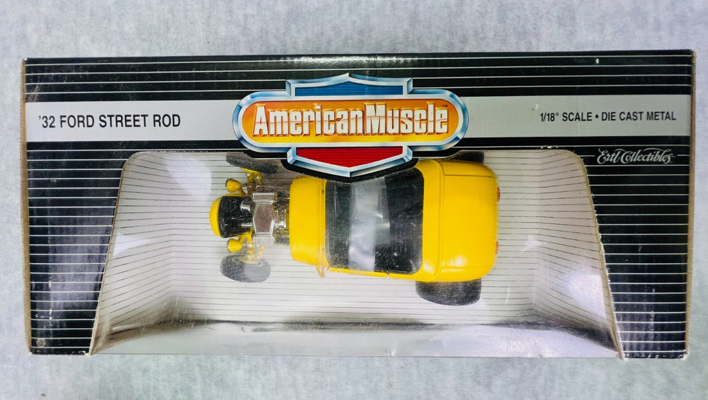 🔥🔥🔥ERTL American Muscle 1932 Ford Street Rod 1:18 Scale Yellow🔥🔥🔥