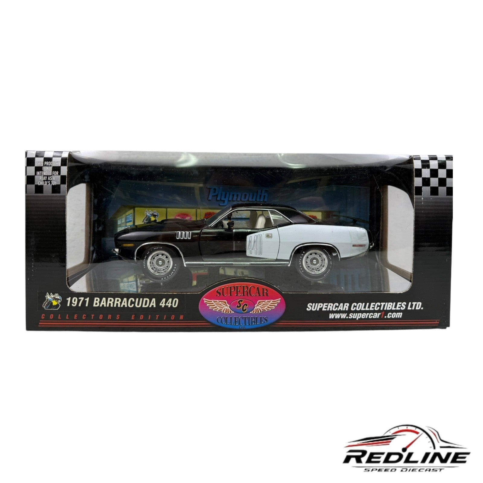 🇺🇸SUPERCAR COLLECTIBLES Highway 61 1971 Plymouth Barracuda 440 1:18 B3🇺🇸