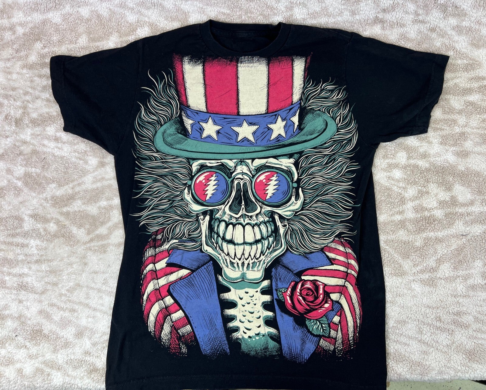 ☮️☮️Grateful Dead USA Skeloton MENS LARGE Classic Rock ☮️☮️